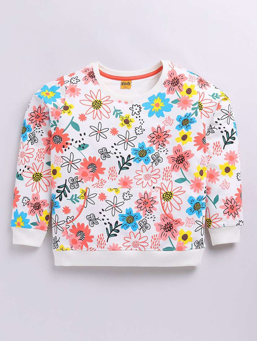 girls printed long sleeve sweatshirt