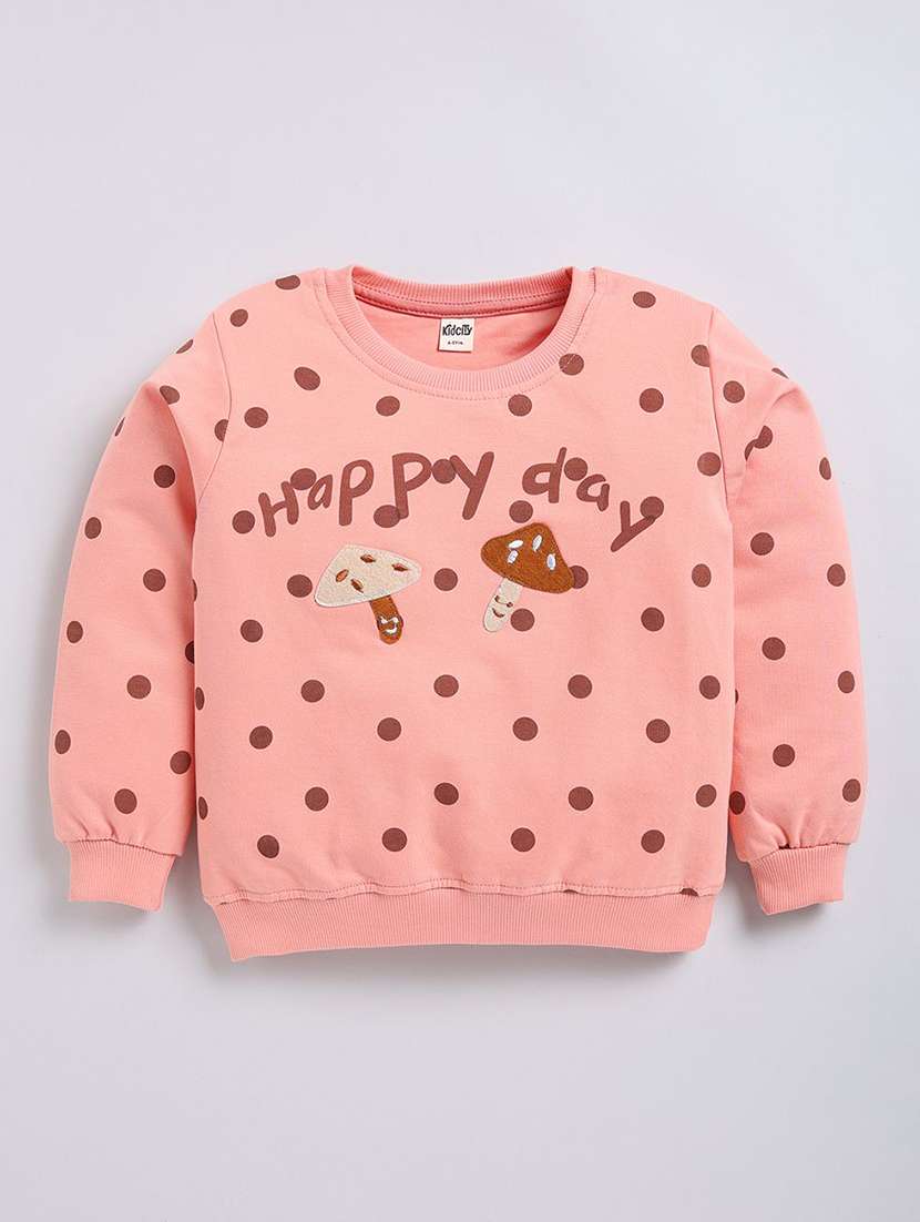 girls printed long sleeve sweatshirt