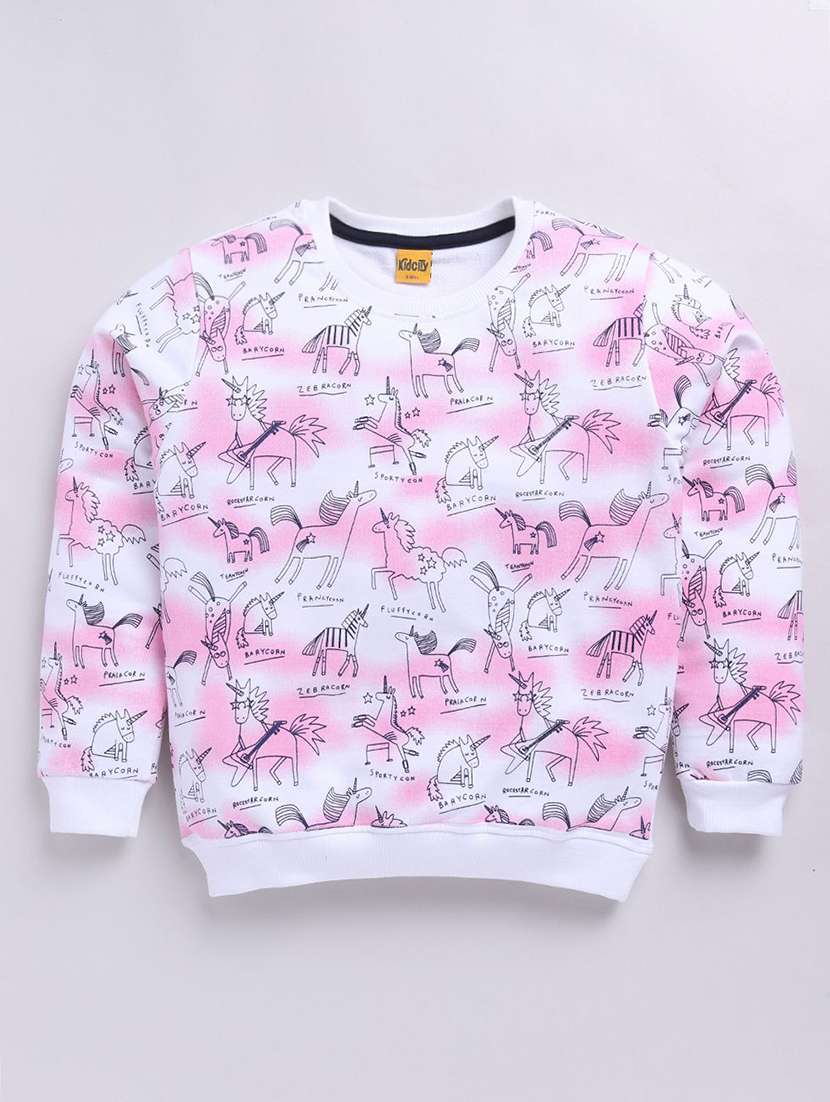 girls printed long sleeve sweatshirt