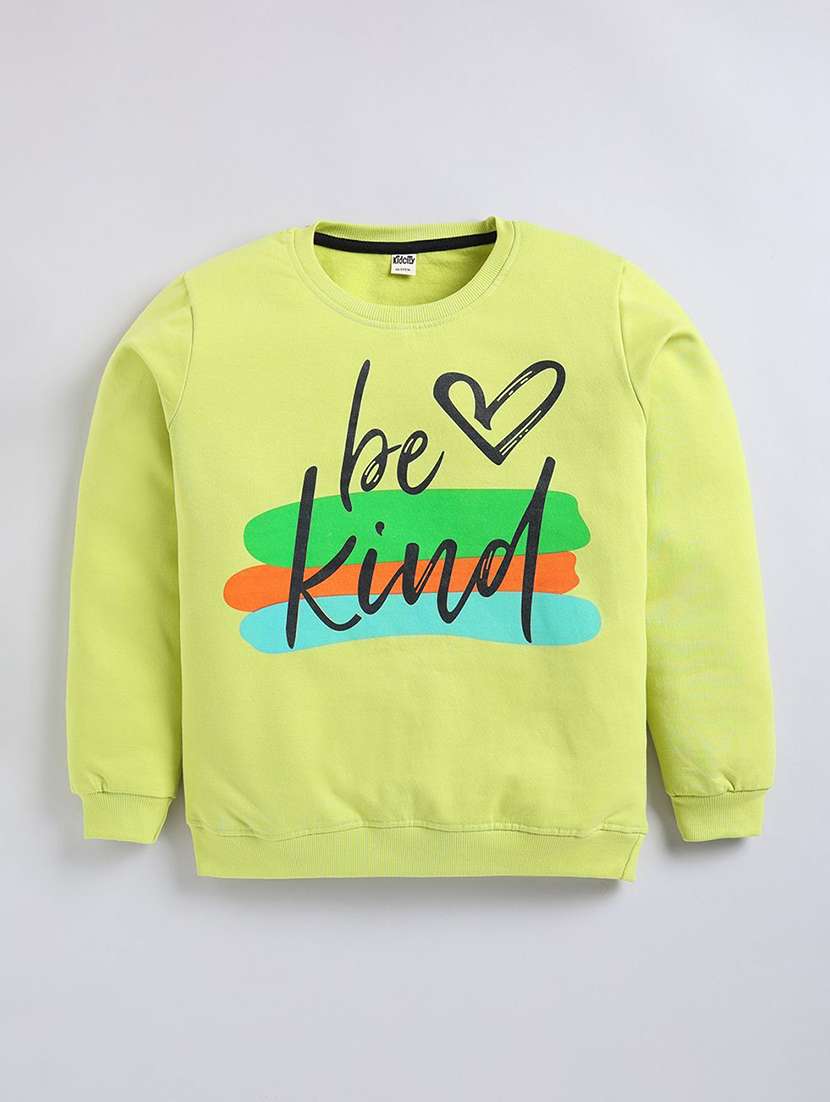 girls front print long sleeve sweatshirt