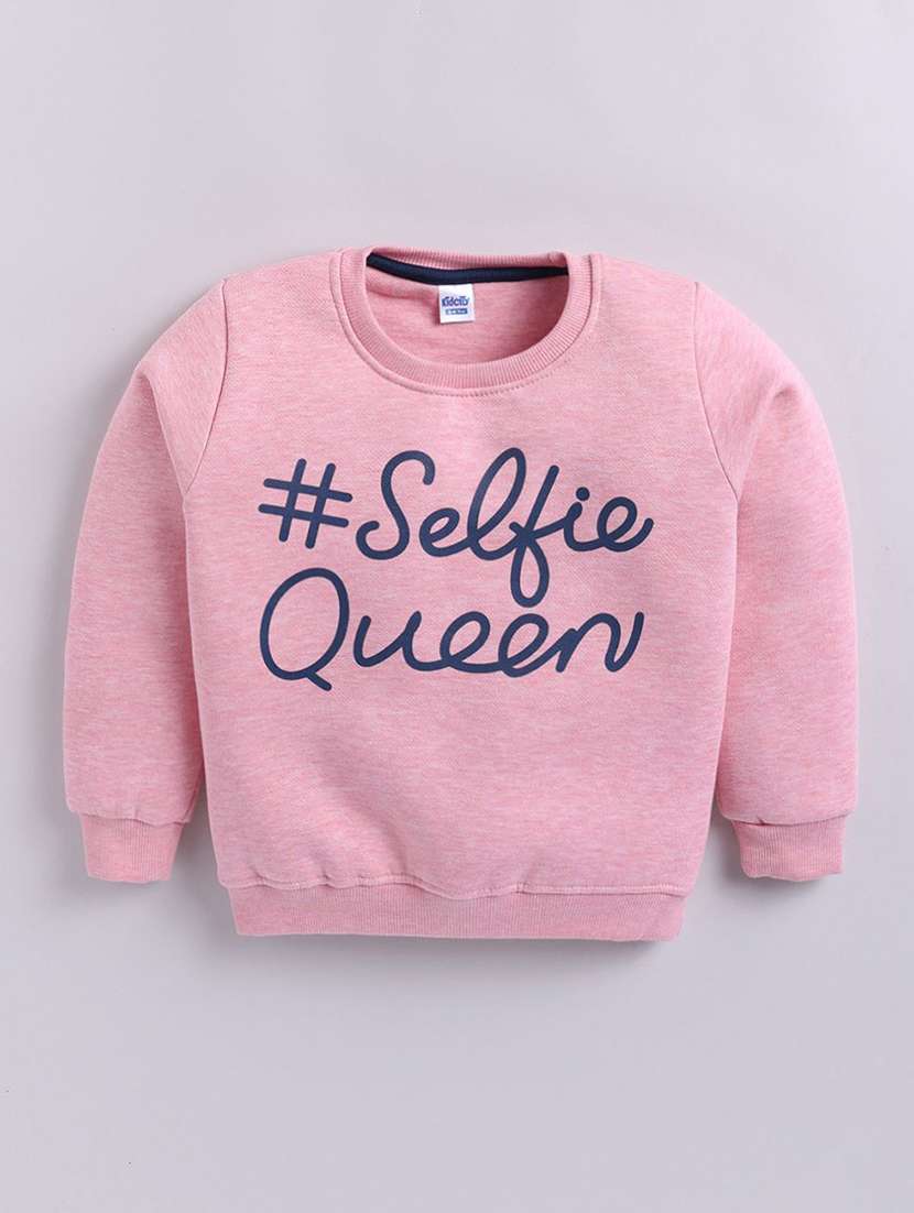 girls front print long sleeve sweatshirt