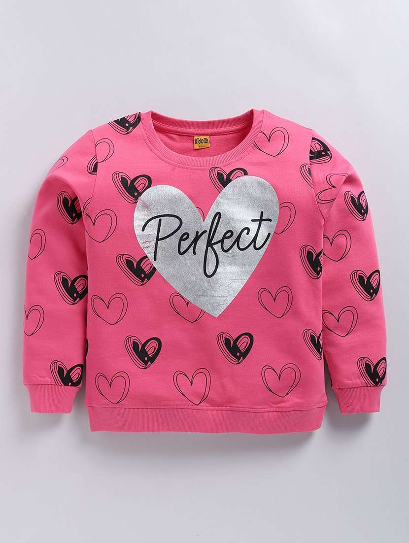 girls all over print long sleeve sweatshirt
