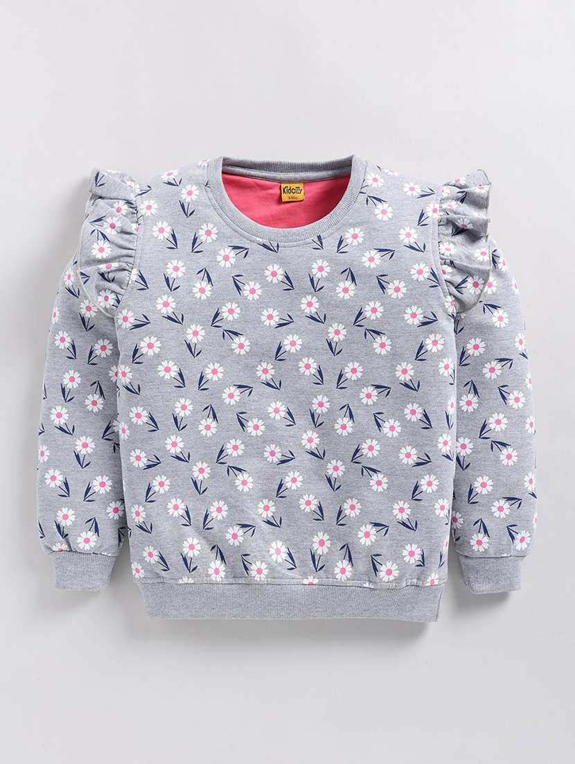 girls all over print long sleeve sweatshirt
