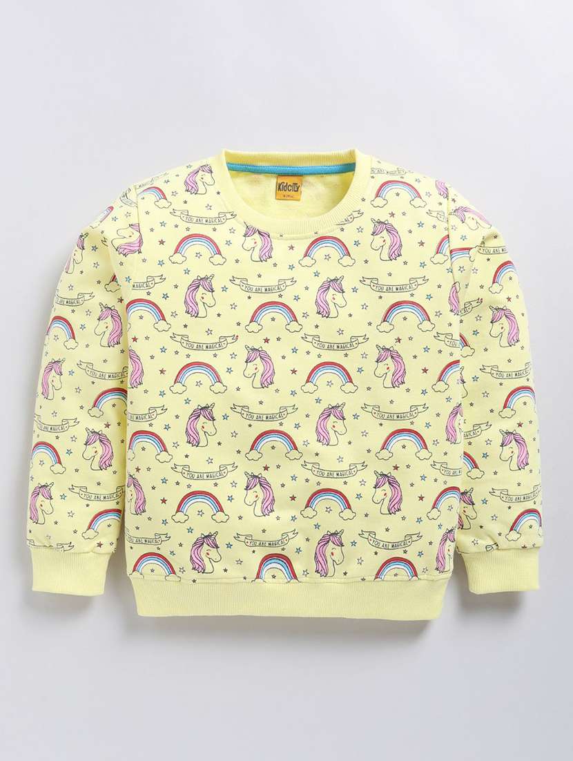 girls all over print long sleeve sweatshirt