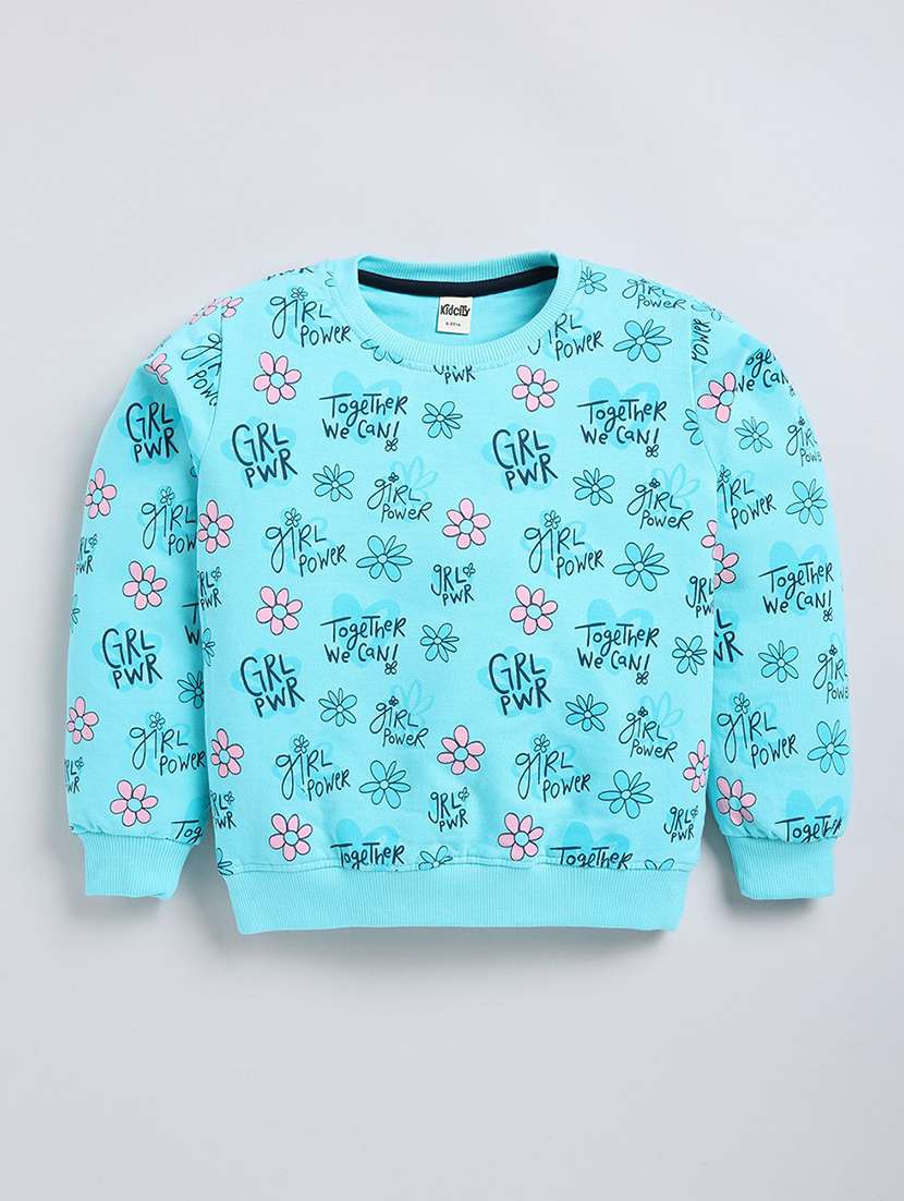 girls all over print long sleeve sweatshirt