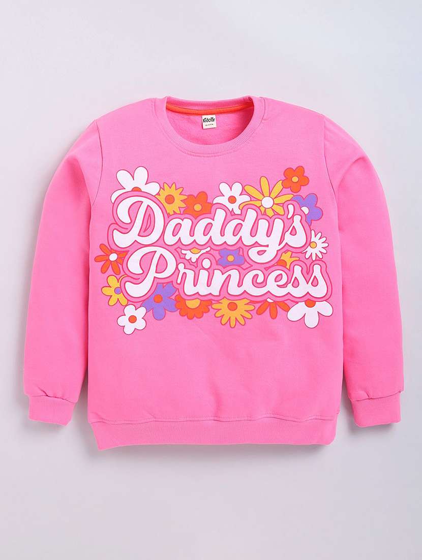 girls front print long sleeve sweatshirt