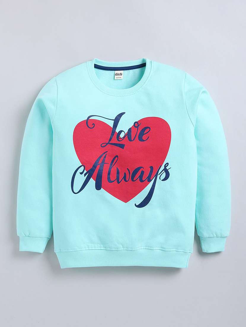 girls front print long sleeve sweatshirt