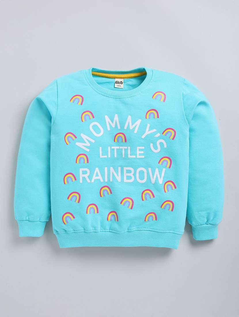 girls front print long sleeve sweatshirt