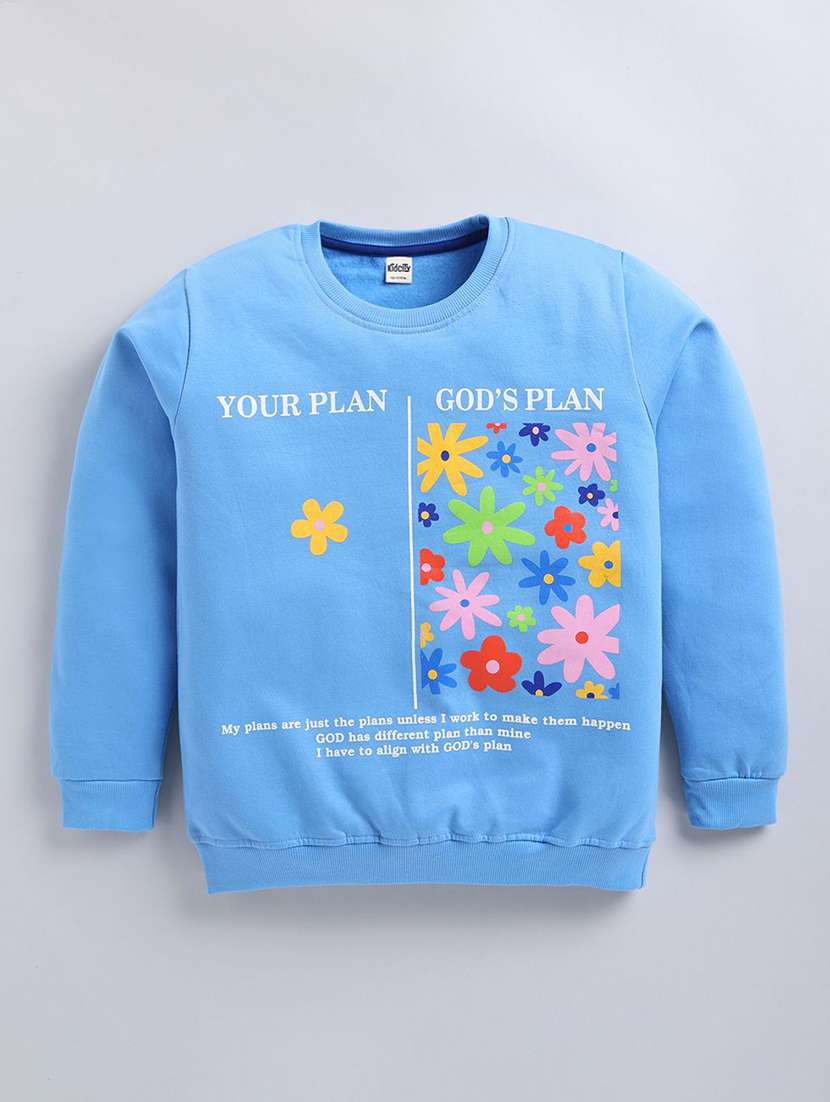 girls front print long sleeve sweatshirt