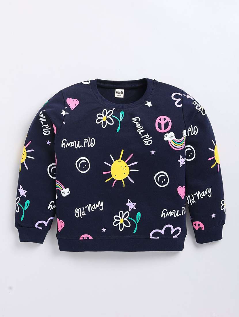 girls all over print long sleeve sweatshirt