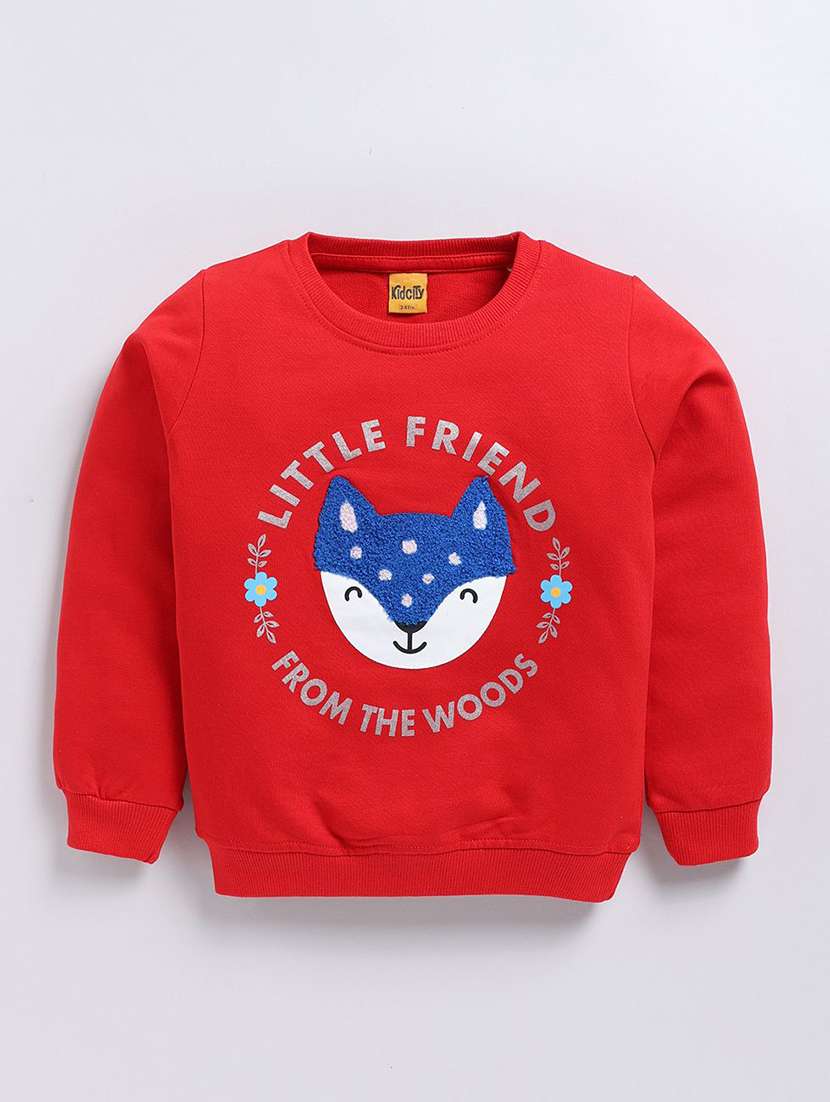 girls front print long sleeve sweatshirt