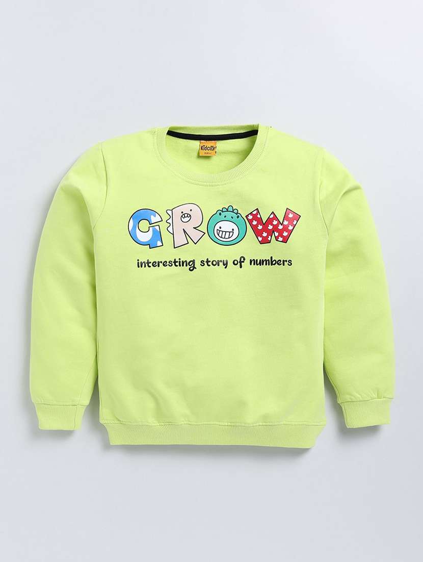 girls chest print long sleeve sweatshirt