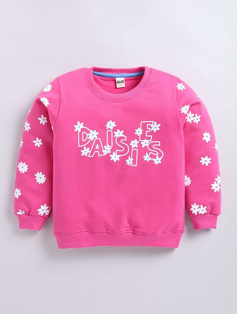 girls printed long sleeve sweatshirt