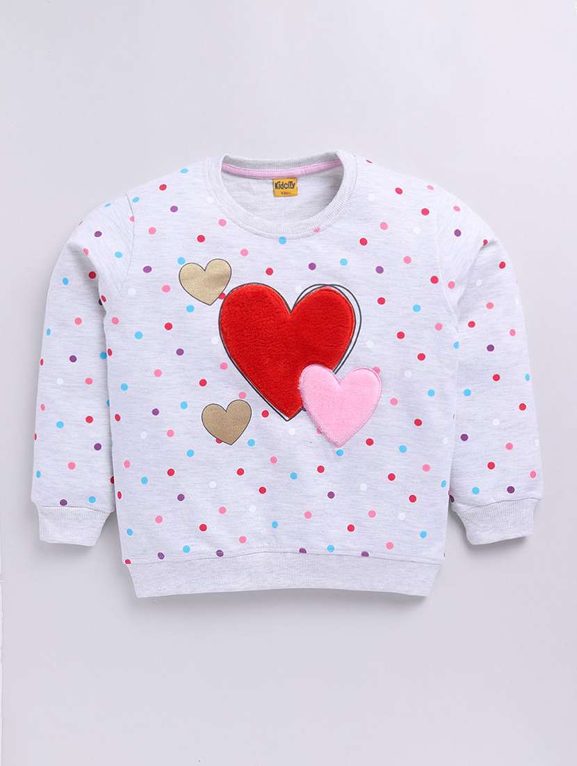 girls printed long sleeve sweatshirt