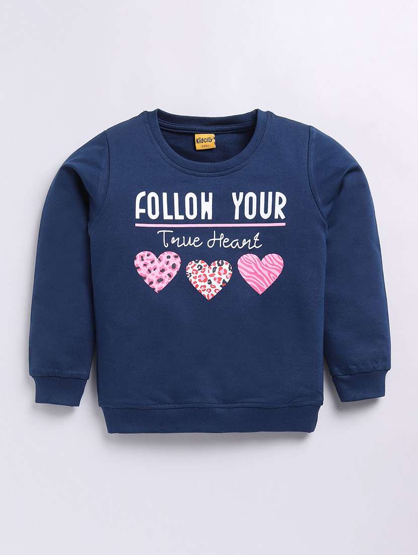 girls printed long sleeve sweatshirt