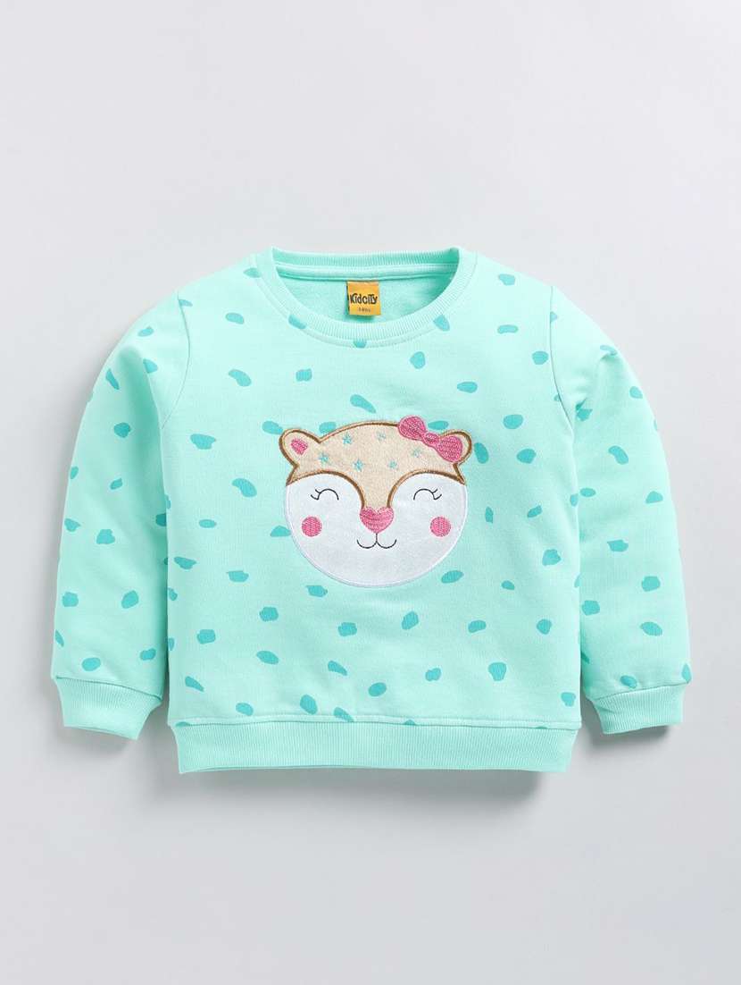girls printed long sleeve sweatshirt