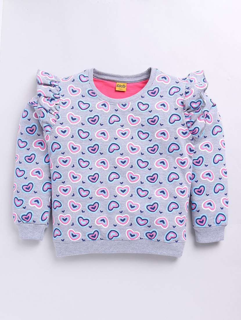 girls printed long sleeve sweatshirt