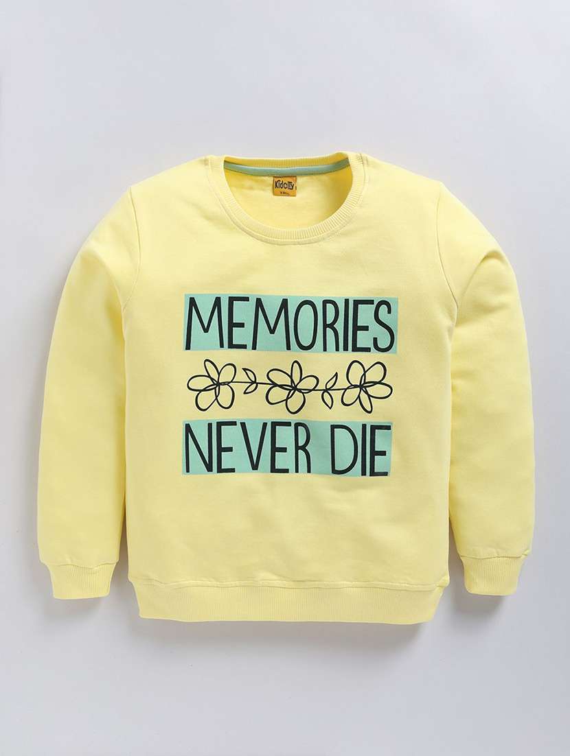 girls printed long sleeve sweatshirt