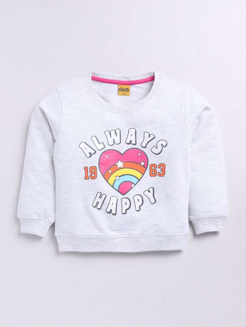 girls printed long sleeve sweatshirt