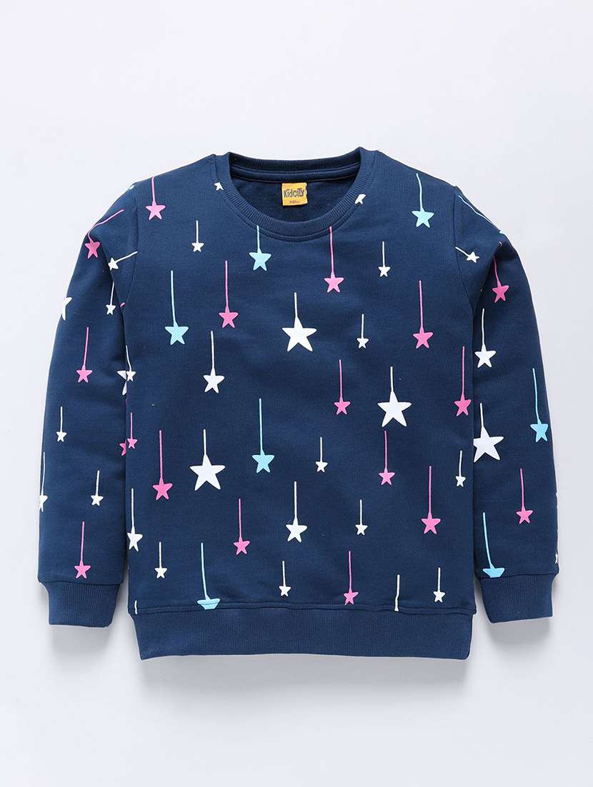 girls printed long sleeve sweatshirt