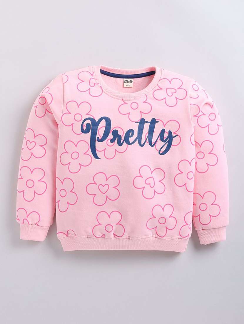 girls printed long sleeve sweatshirt
