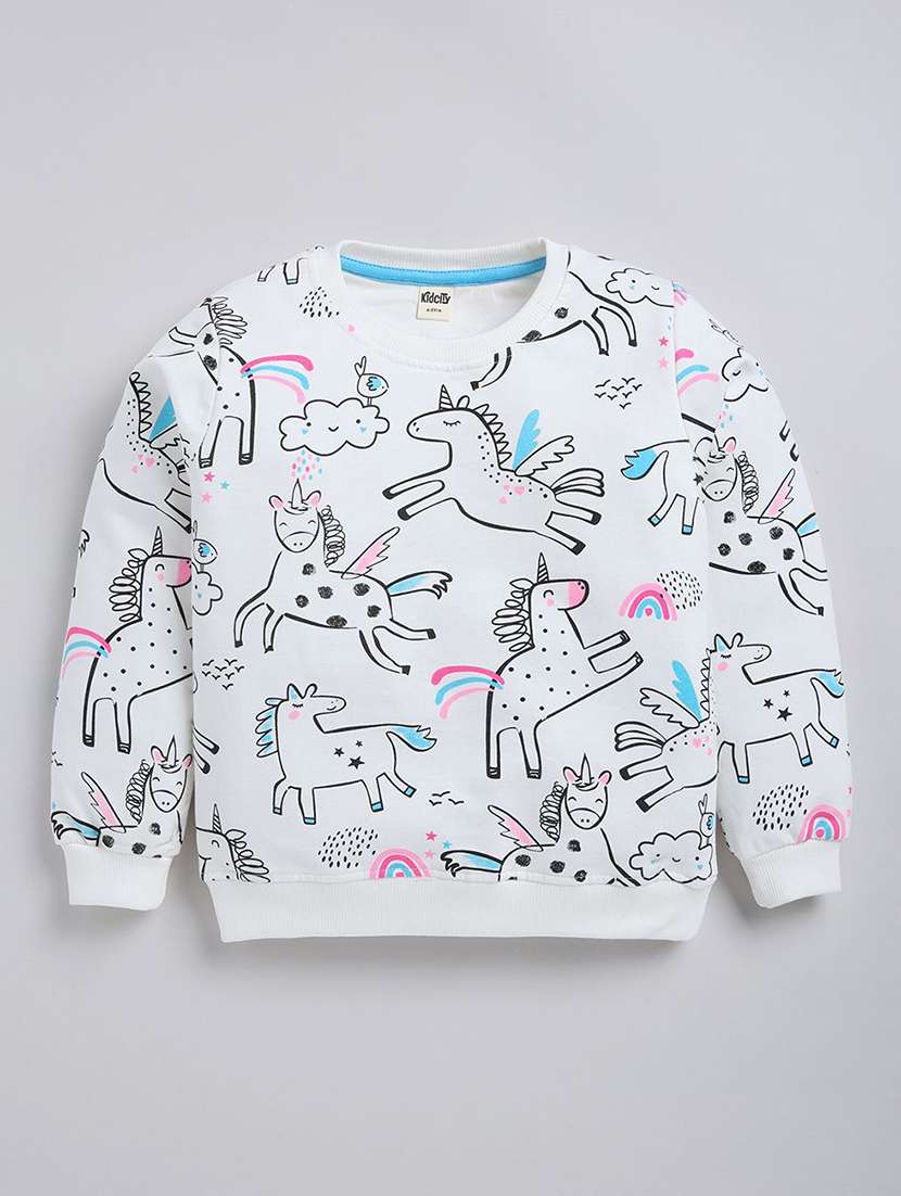girls printed long sleeve sweatshirt