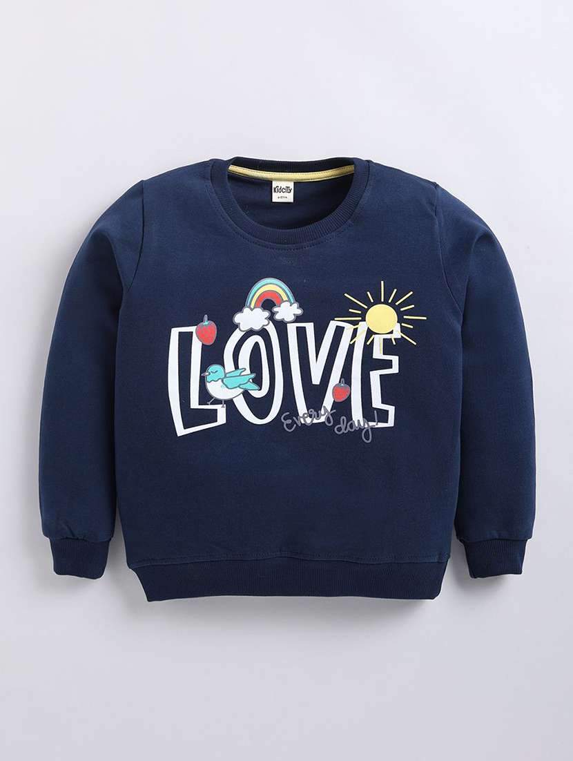 girls typographic long sleeve sweatshirt