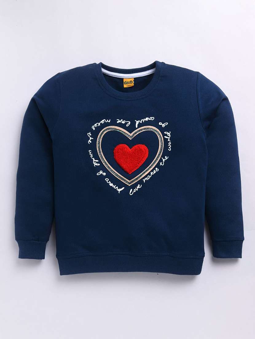 girls printed long sleeve sweatshirt