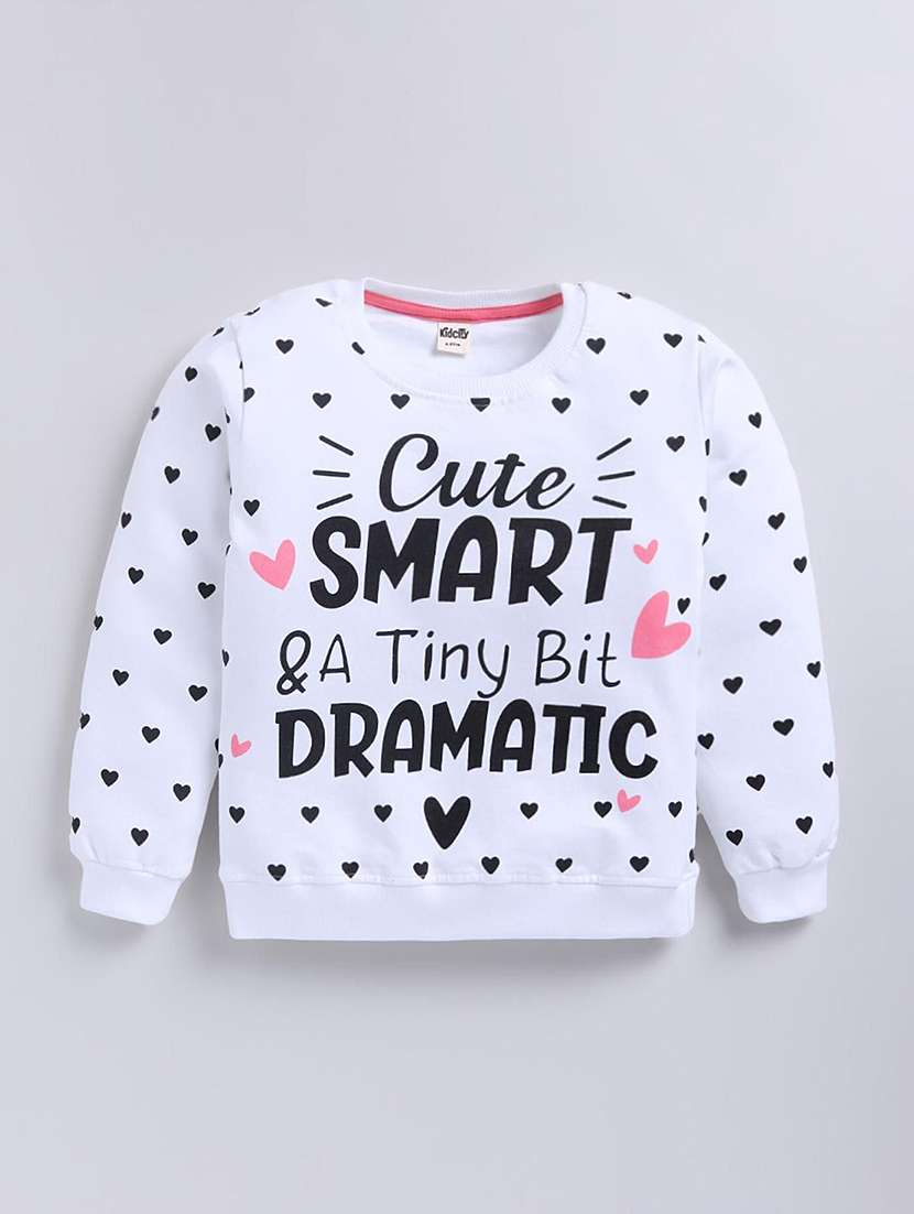 girls printed long sleeve sweatshirt