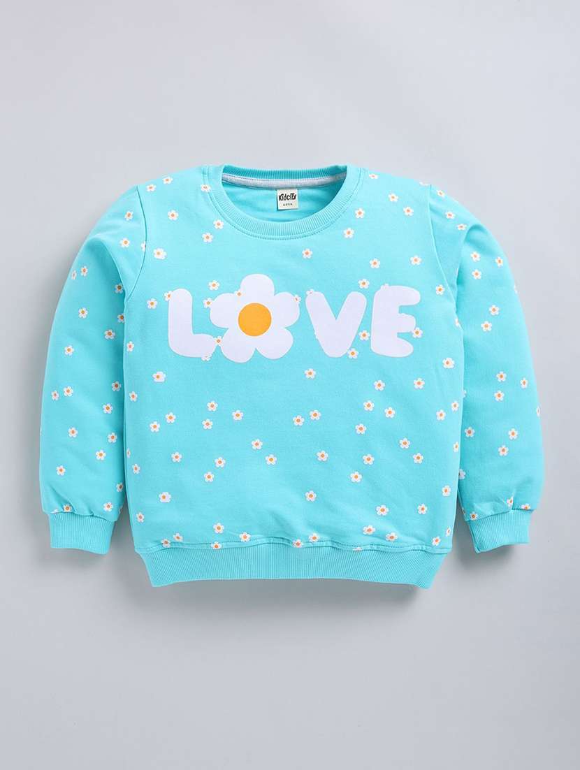 girls printed long sleeve sweatshirt