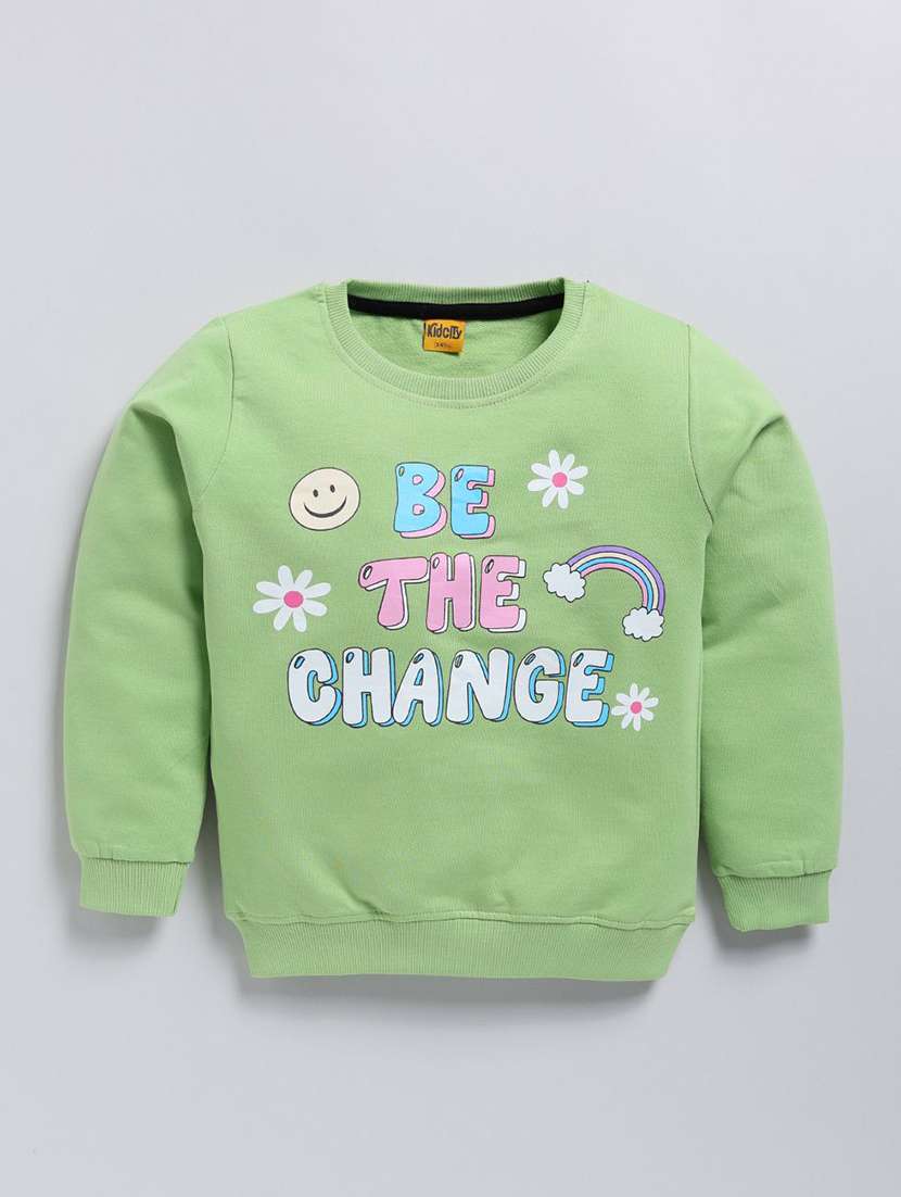 girls printed long sleeve sweatshirt