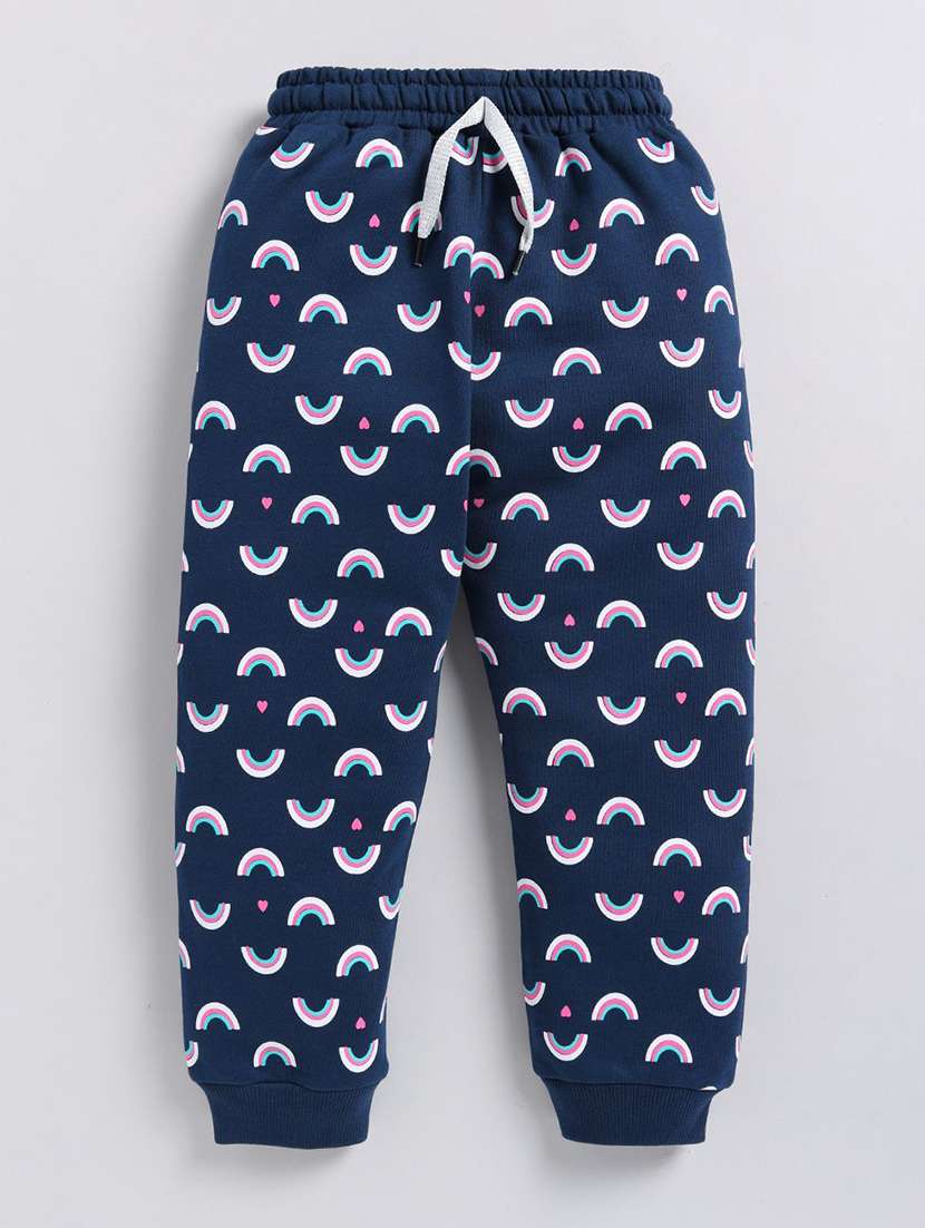 girls printed mid rise jogger