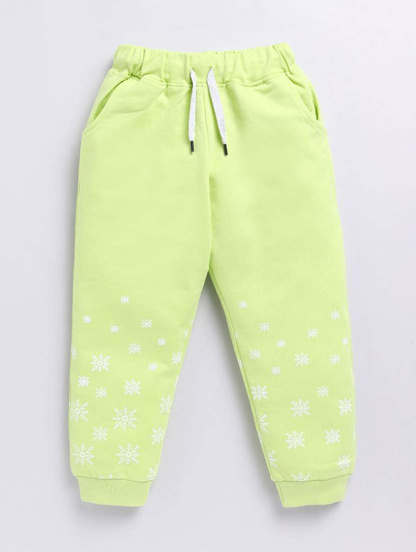 girls printed mid rise jogger