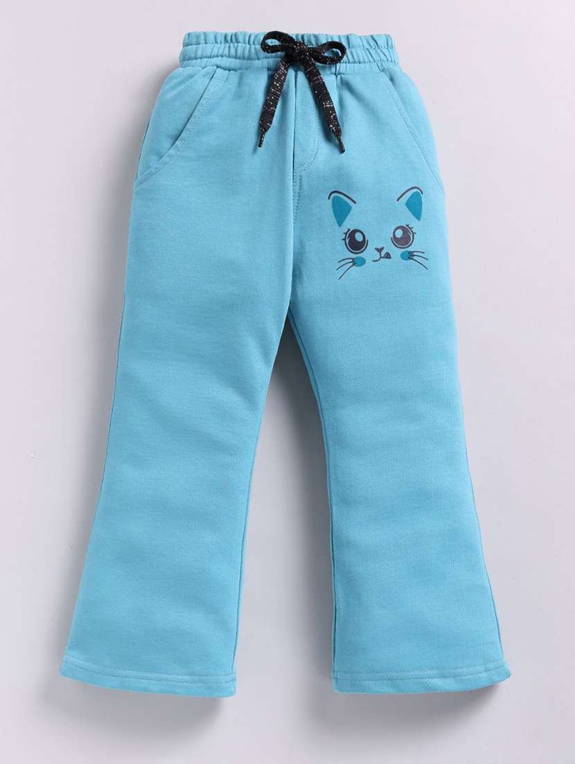 girls printed mid rise track pant