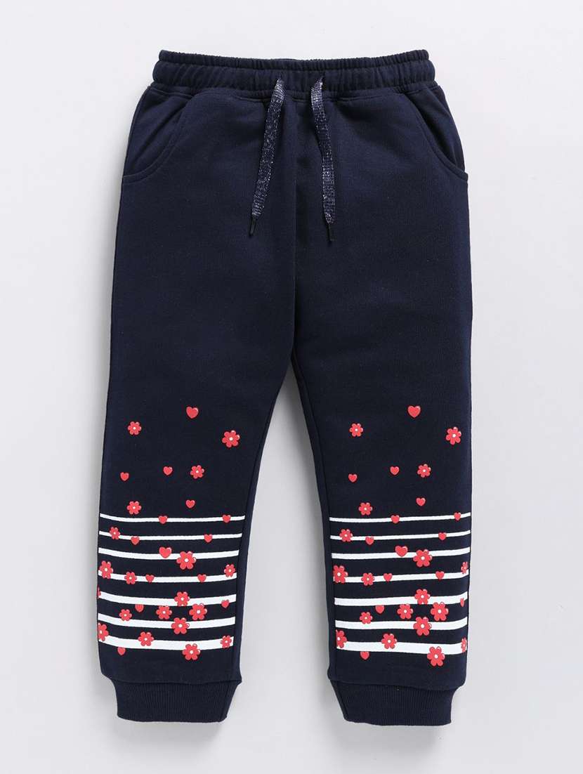 girls printed mid rise jogger