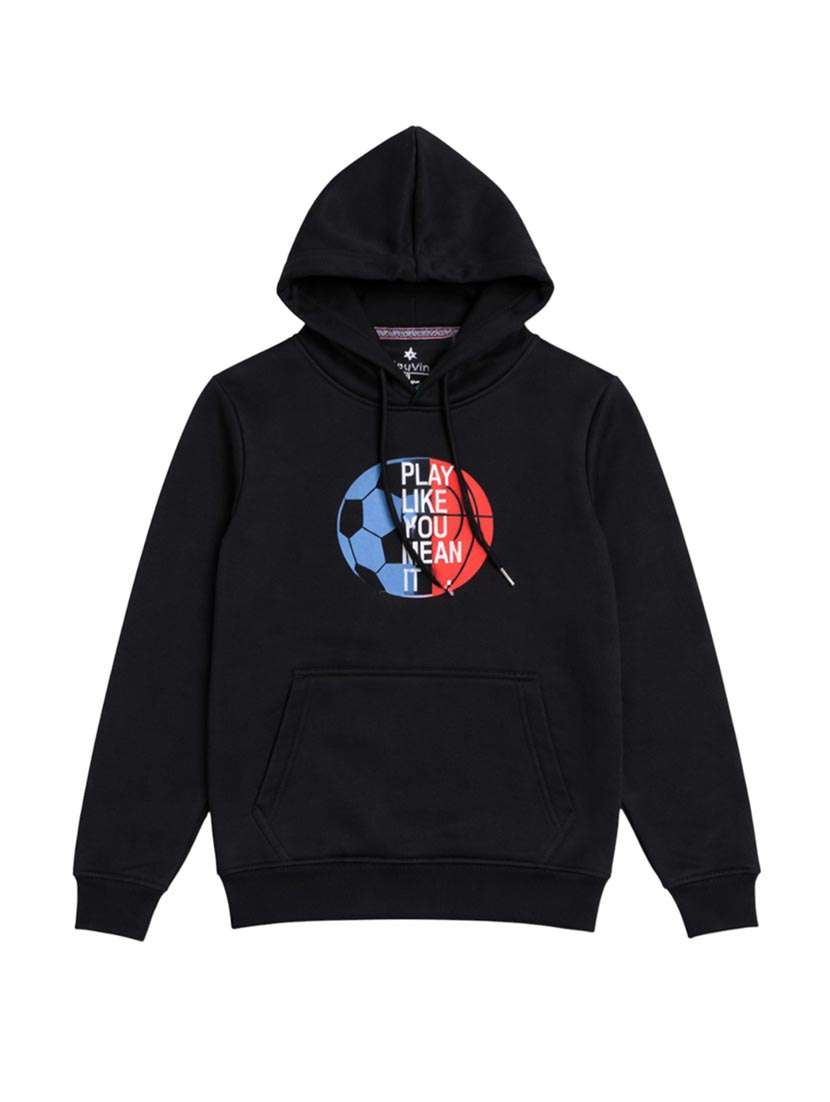 boys printed long sleeve hooded sweatshirt