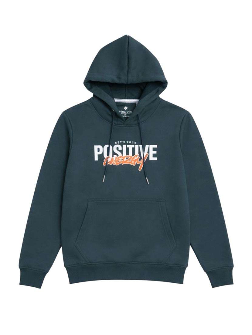 boys printed long sleeve hooded sweatshirt