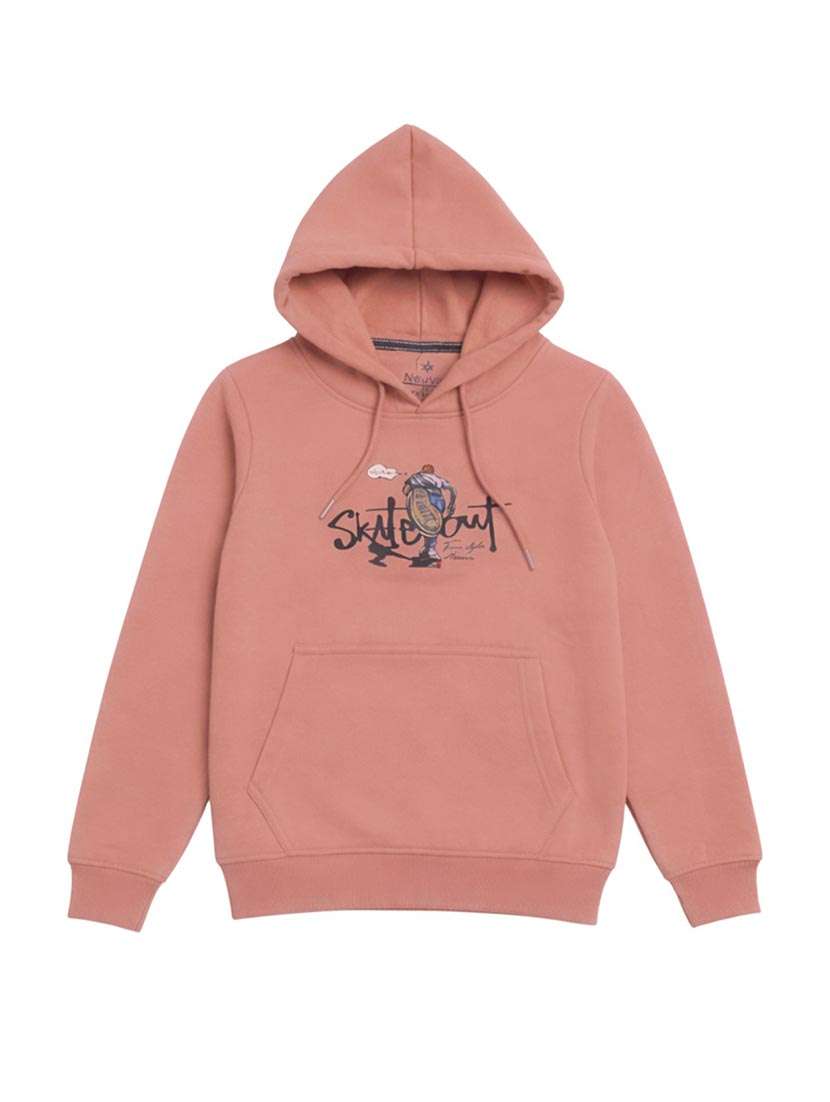 boys printed long sleeve hooded sweatshirt