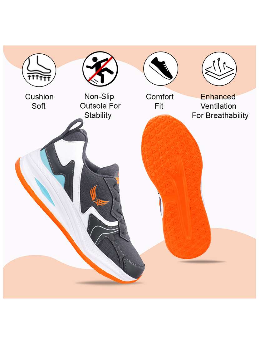 men grey lace up sport shoe - 22303504 -  Standard Image - 3