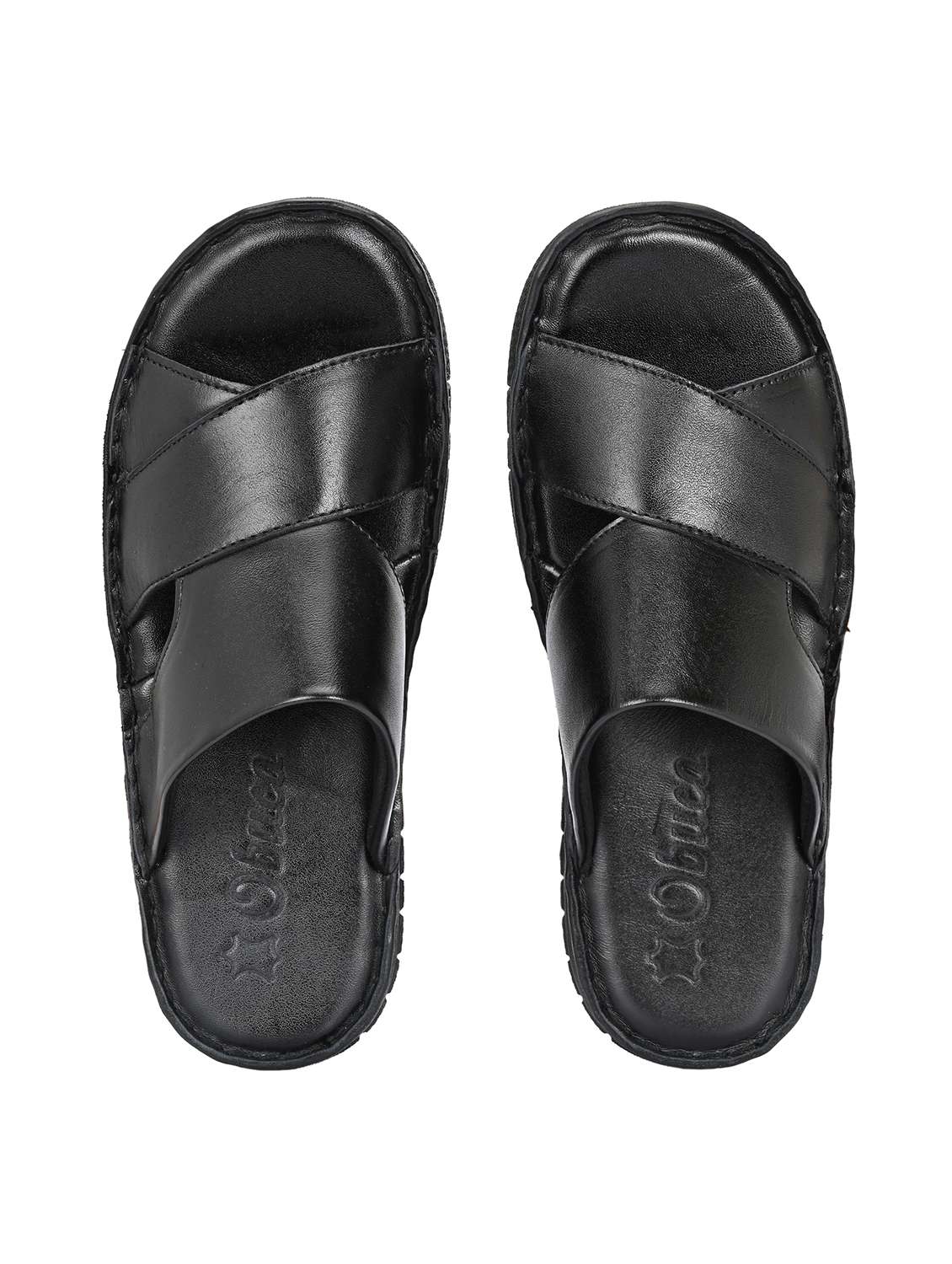 men black slip on sandal - 22303518 -  Standard Image - 5