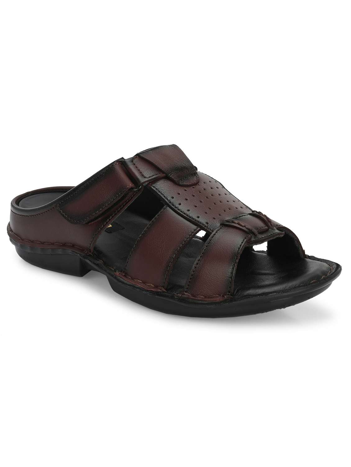 men brown slip on sandal