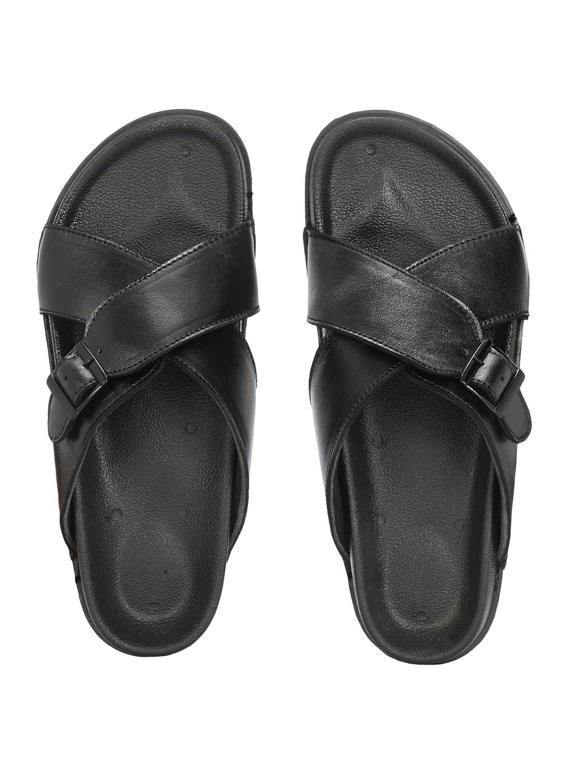men black slip on sandal - 22303522 -  Standard Image - 3
