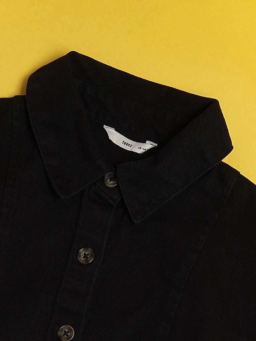 black cotton shirt dress - 22303754 -  Standard Image - 3