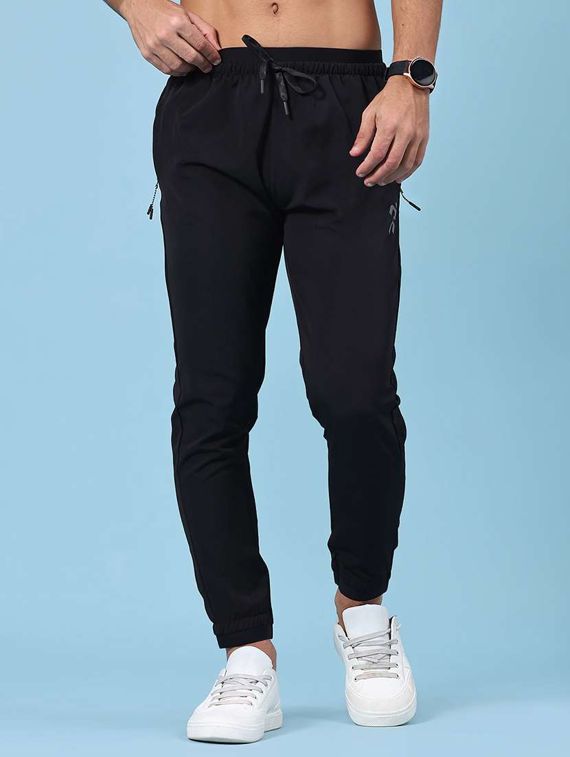 black cotton  full length track pant