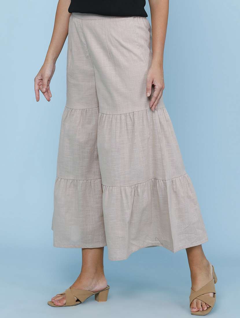 Women Solid Mid Rise Sharara - 22304081 -  Standard Image - 3