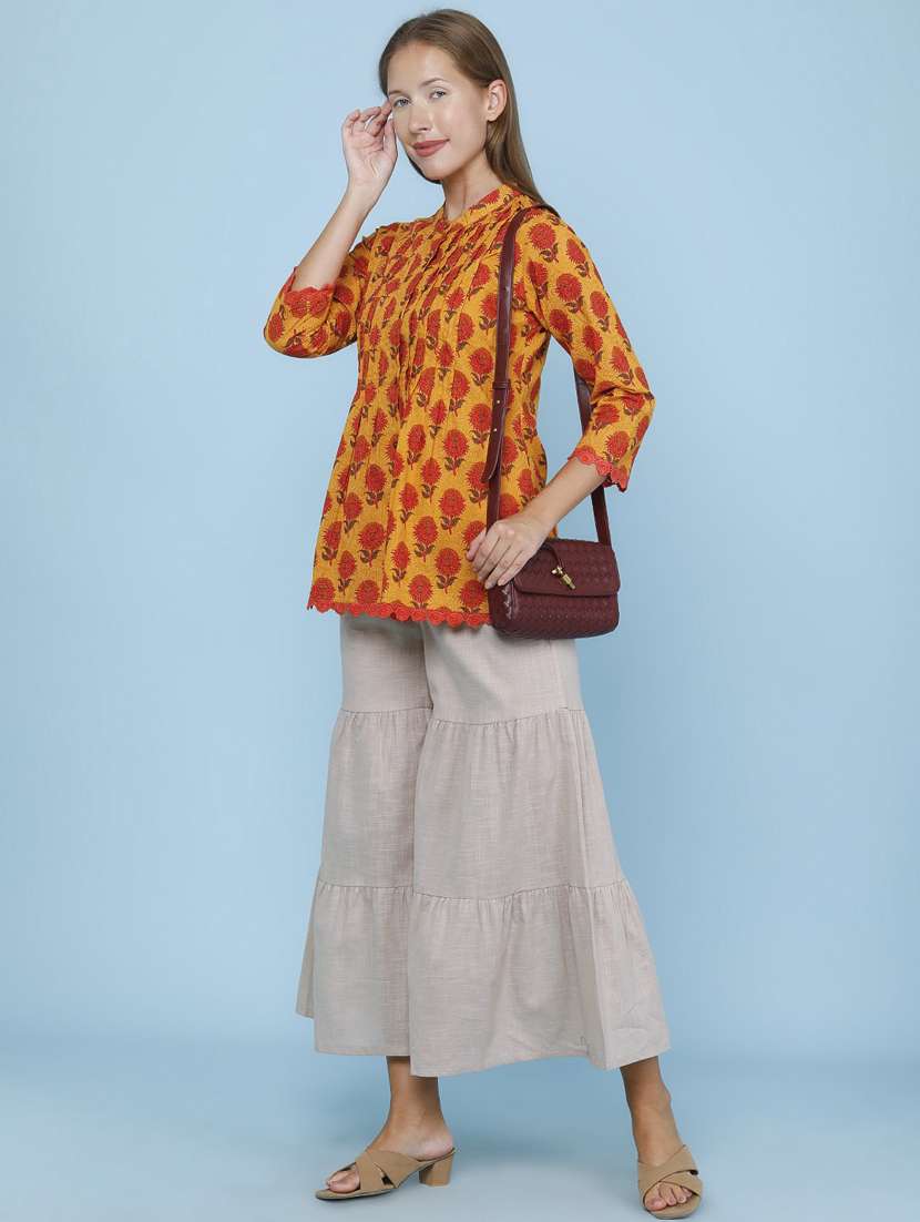 Women Solid Mid Rise Sharara - 22304081 -  Standard Image - 5