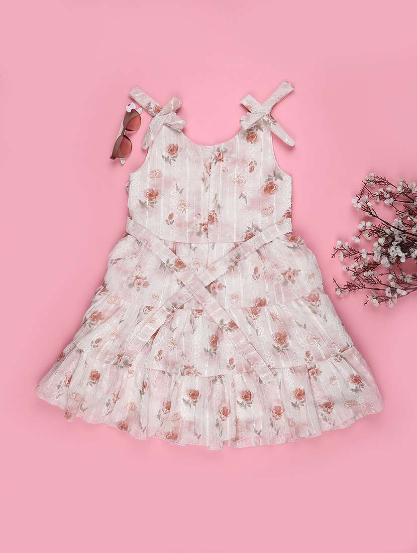 girls floral print sleeveless tiered frock - 22304198 -  Standard Image - 3