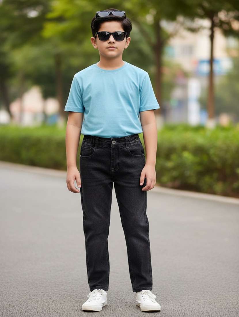 grey poly cotton plain jean