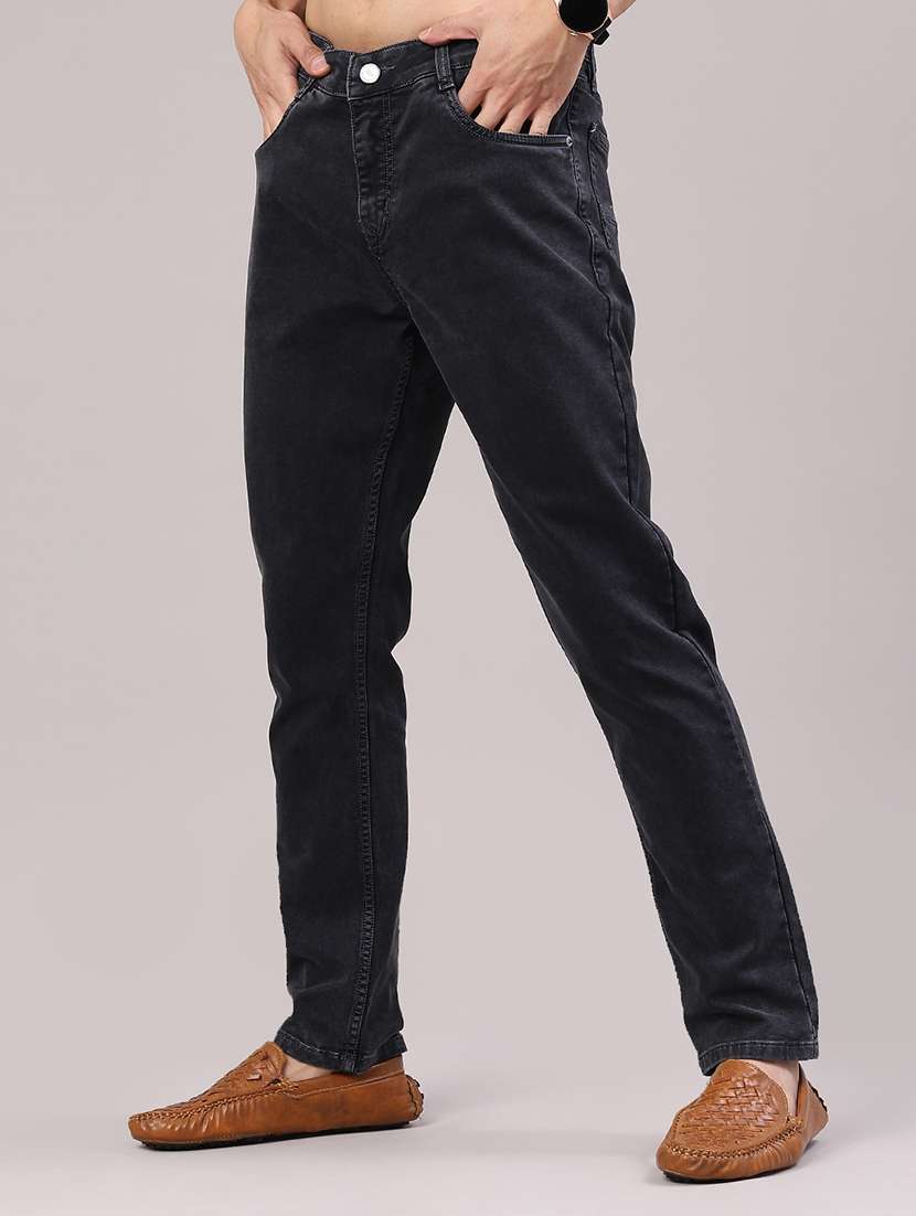 men plain mid rise full length jeans - 22304321 -  Standard Image - 3