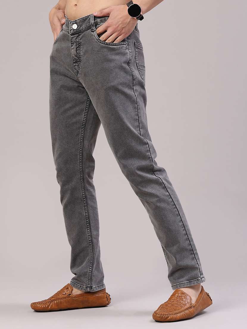 Men Plain Mid Rise Full Length Jeans - 22304322 -  Standard Image - 3